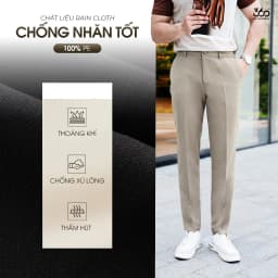 Thumbnail Quần âu nam slimcrop 360Boutique quần tây vải dáng ngắn cạp ép mex 3 lớp cao cấp - QACOL420 3