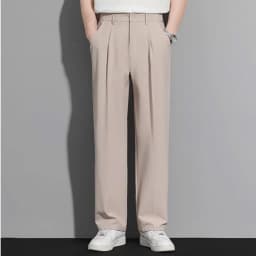 Thumbnail Quần Ấu Ống Suông Mando Dáng Đứng Form Vải Kaki Chéo Hàn Cao Cấp Trouser Menswear Màu Đen - TRS014 4