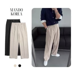 Thumbnail Quần Ấu Ống Suông Mando Dáng Đứng Form Vải Kaki Chéo Hàn Cao Cấp Trouser Menswear - TRS014 2