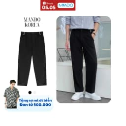 Thumbnail Quần Ấu Ống Suông Nam Mando, Quần Ống Rộng Thiết Kế Sidetab Đa Dạng Phong Cách Hàn Quốc, Có Cạp Chun Co Giãn TRS012 1
