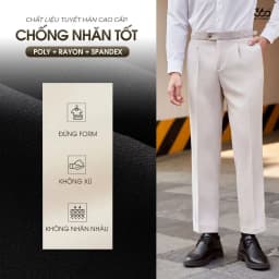 Thumbnail Quần âu sidetab nam cạp cao dáng crop 360 Boutique quần âu nam trẻ trung - QATOL010 3
