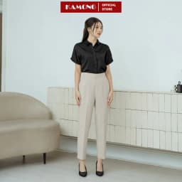 Thumbnail Quần baggy nữ KAMONG cạp cao kiểu dáng quần tây công sở cao cấp Q012 3