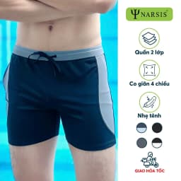 Thumbnail Quần Bơi Nam Narsis 2 Lớp Có Túi Khóa Tiện Lợi, Chất Vải PE Co Giãn 4 Chiều Q23004 1