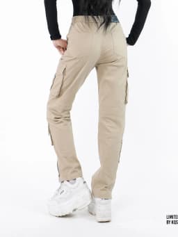 Thumbnail Quần cargo nữ túi hộp KQSTYLING kaki cotton co giãn nhẹ lưng thun phối nút phía trước-A13- VÀNG NGHỆ 3