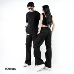 Thumbnail Quần Cargo Túi Hộp Unisex Kaki 100 Cotton KQSTYLING Ống Rộng Form Wide Cạp Nút Chun Sau WDV01 3