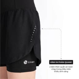 Thumbnail Quần Chạy Bộ Nữ 2 Lớp LV24210201 Co Giãn Mềm Mại Livan Sport, Quần Chạy Nữ Có Cạp Đựng Xung Quanh 4