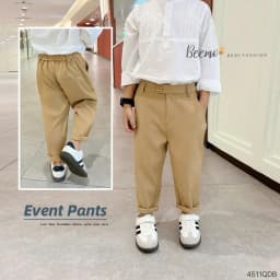 Thumbnail Quần dài âu Beemo FORM RỘNG phối túi sau vải chéo hàn mặc đi học, đi tiệc, sự kiện cho bé trai 9-24kg 4511QDB 2