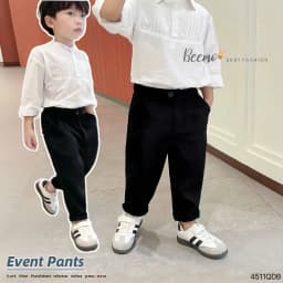 Thumbnail Quần dài âu Beemo FORM RỘNG phối túi sau vải chéo hàn mặc đi học, đi tiệc, sự kiện cho bé trai 9-24kg 4511QDB 3