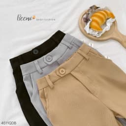 Thumbnail Quần dài âu Beemo FORM RỘNG phối túi sau vải chéo hàn mặc đi học, đi tiệc, sự kiện cho bé trai 9-24kg 4511QDB 4