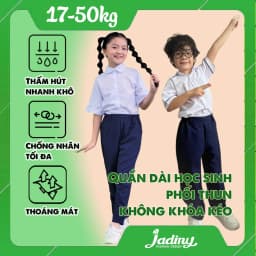 Thumbnail Quần dài học sinh lưng thun hông thoải mái cho bé đi học, vận động ở trường, thoáng mát Jadiny 1
