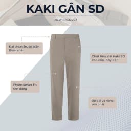 Thumbnail Quần dài kaki nam SD, chất liệu Kaki gân Hàn Quốc chuẩn form tôn dáng sang trọng - POLOMANOR 4