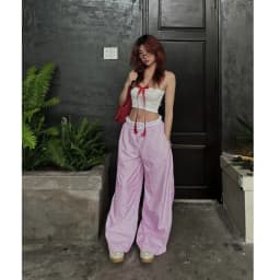Thumbnail Quần Dài Kẻ Sọc SAIGONESE Quần Lưng Chun Ống Rộng Form Ống Suông Vải Kate Unisex 3