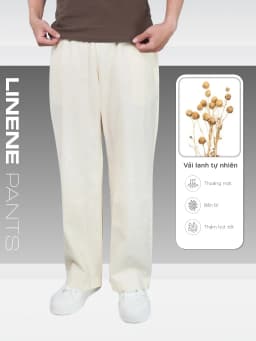 Thumbnail Quần dài LINENE SIMON nam form suông, vải Linen mềm mịn, thoải mái, thanh lịch - HUSSIO 2
