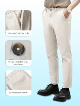 Thumbnail Quần dài nam CHINOS vải Kaki nhung cao cấp, co giãn, mềm mịn, trẻ trung, thanh lịch - HUSSIO 4