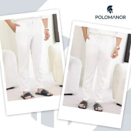 Thumbnail Quần dài nam ống suông LINEN POLOMANOR chất đũi cao cấp, lưng thun mềm mại thoải mái, nam tính 3