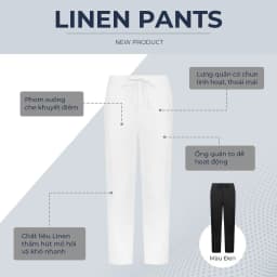 Thumbnail Quần dài nam ống suông LINEN POLOMANOR chất đũi cao cấp, lưng thun mềm mại thoải mái, nam tính 4