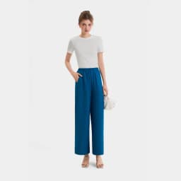 Thumbnail Quần dài ống rộng lưng thun nữ MARC FASHION dáng suông lưng cao hack dáng không nhăn mềm mịn mát CBMH082022 4