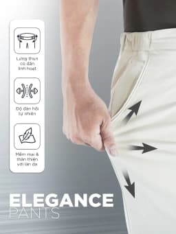 Thumbnail Quần dài tây nam ELEGANCE PANTS vải kaki nhung xuất xịn, lưng thun co dãn, dáng ủi xếp ly - HUSSIO 2