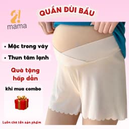 Thumbnail Quần đùi bầu mặc trong váy 2mama chất Thun Tăm Lạnh thiết kế cạp chéo ôm bụng bầu đẹp cao cấp 1