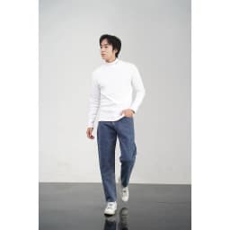 Thumbnail Quần jean baggy nam BAETON cạp cao chất liệu dày dặn đứng form chống bai xù - J01 2