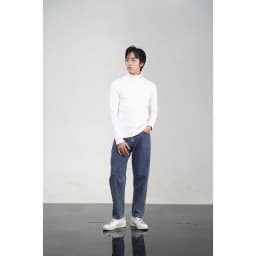 Thumbnail Quần jean baggy nam BAETON cạp cao chất liệu dày dặn đứng form chống bai xù - J01 3