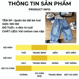 Thumbnail Quần jean dài bé trai 27Kids KACADY quần bò mềm lưng chun nam cho trẻ từ 4-12 tuổi BLJE4 2
