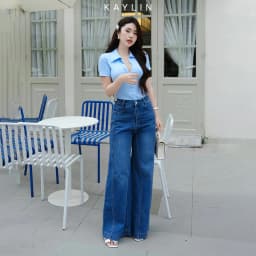 Thumbnail Quần JEAN KAYLIN Basic form suông ống loe chất vải denim dầy dặn phong cách - N2153 2