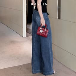 Thumbnail Quần JEAN KAYLIN Basic form suông ống loe chất vải denim dầy dặn phong cách - N2153 4