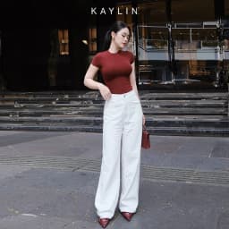 Thumbnail Quần Jean KAYLIN Basic form suông đính hạt chất vải denim dầy dặn phong cách - N2368 4