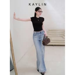 Thumbnail Quần JEAN KAYLIN form suông phối nút chất vải denim dầy dặn phong cách BST Hè 2025 - N2468 4