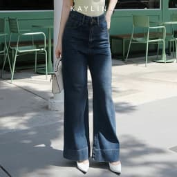 Thumbnail Quần JEAN KAYLIN form suông Basic phối dây chất vải denim dầy dặn phong cách - N2325 3