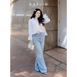 Thumbnail Quần JEAN KAYLIN form suông đính ngọc chất vải denim dầy dặn BST Hè 2025 - N2450 1