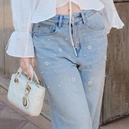 Thumbnail Quần JEAN KAYLIN form suông đính ngọc chất vải denim dầy dặn BST Hè 2025 - N2450 3