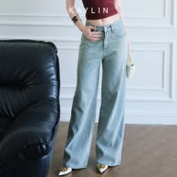 Thumbnail Quần JEAN KAYLIN form suông phối hình thêu chất vải Denim dầy dặn phong cách Retro - N2441 1
