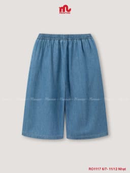 Thumbnail Quần jean lửng bé gái Riomio quần bò bé gái cạp chun, chất mềm mịn không phai màu RO1117 1