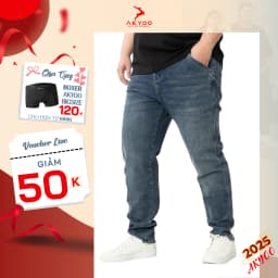 Thumbnail Quần Jean Nam AKYOO Bigsize Size Từ 80kg-140kg, Chất Jean Co Giãn 04 Chiều - QJ XANH B1 1