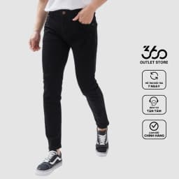 Thumbnail Quần Jean Nam Đen Dáng Slimfit Quần Bò Trơn Cao Cấp - QJDOL008 1