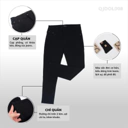 Thumbnail Quần Jean Nam Đen Dáng Slimfit Quần Bò Trơn Cao Cấp - QJDOL008 2
