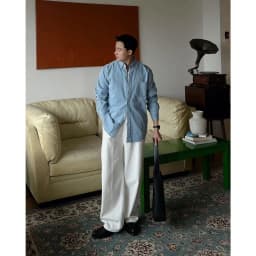 Thumbnail Quần JEAN Nam MANDO Ống Suông Rộng Xanh Nhạt Phong Cách Hàn Quốc - JEA010 4