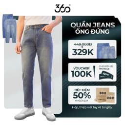 Thumbnail Quần jean nam ống đứng trẻ trung 360 Boutique quần bò xanh chuẩn phom, che khuyết điểm QJDOL529 1