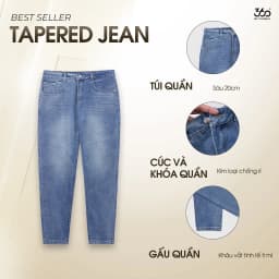 Thumbnail Quần jean nam ống đứng trẻ trung 360 Boutique quần bò xanh chuẩn phom, che khuyết điểm QJDOL529 3