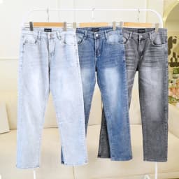 Thumbnail Quần jean nam POLYS, co giãn thoáng khí, form straight ống suông, QUẦN JEANS NAM POLYS 1