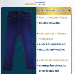 Thumbnail Quần jean nam quần bò nam quần rin nam cao cấp trơn dày màu xanh quần jean nam co giãn OJ1 OPPAMAN 1