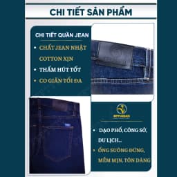 Thumbnail Quần jean nam quần bò nam quần rin nam cao cấp trơn dày màu xanh quần jean nam co giãn OJ1 OPPAMAN 3