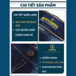 Thumbnail Quần jean nam quần bò nam quần rin nam cao cấp trơn dày màu xanh quần jean nam co giãn OJ1 OPPAMAN 4