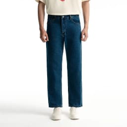 Thumbnail Quần jean nam ROWAY, vải denim cotton, form suông | Jean xanh đậm 3