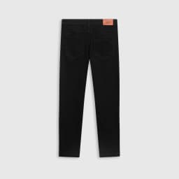 Thumbnail Quần jean nam ROWAY vải denim co giãn nhẹ, form slim, Jean đen trơn 2
