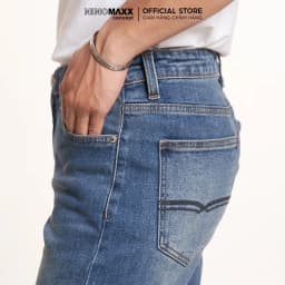 Thumbnail Quần Jean Nam Xanh Dương Màu Wax Nhẹ Tapper Ninomaxx 2407020 1