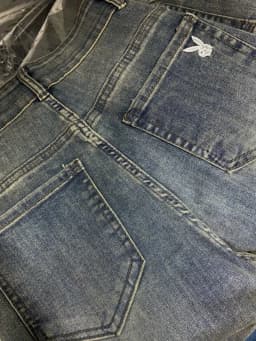 Thumbnail Quần Jean Ống Loe Nữ Thêu Thỏ Màu Đậm Dễ Phối Đồ ENVY J151 3