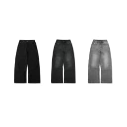 Thumbnail Quần Jean Ống Rộng DAPPERANDMORE Washed Denim Pants - Black 3